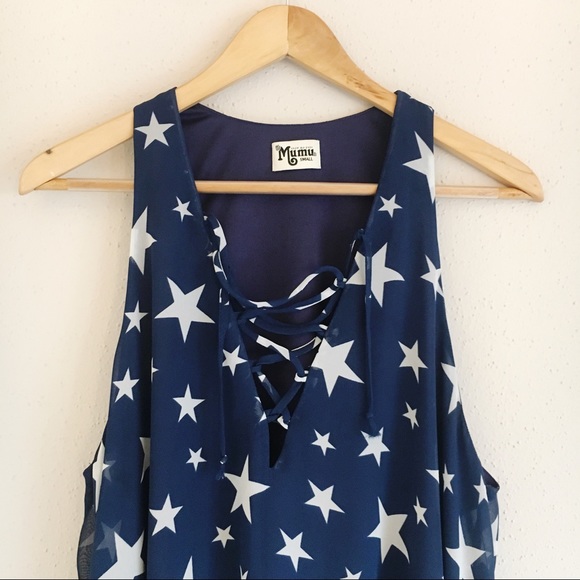 Show Me Your MuMu Dresses & Skirts - Show Me Your Mumu Blue and White Star Print Dress